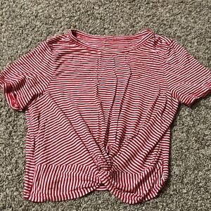 Small crop top red and white striped